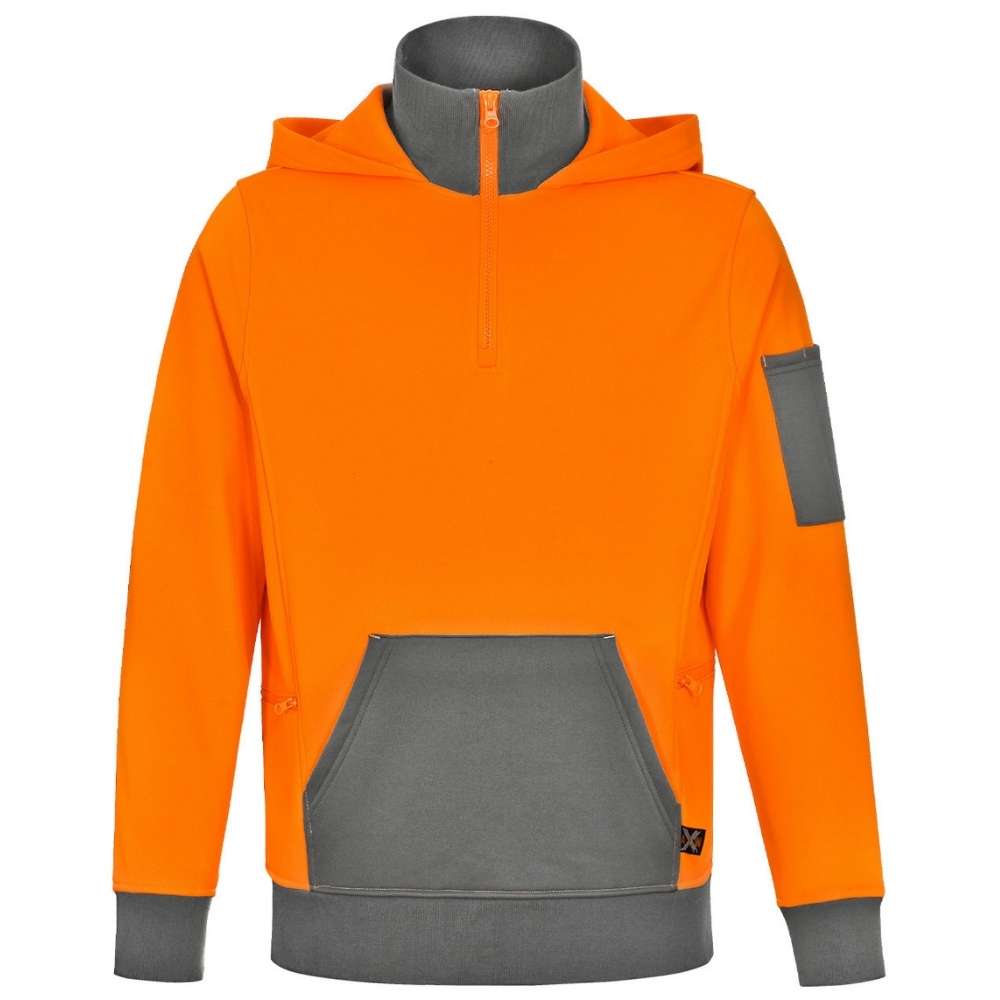 SW78_WS_Unisex-Hi-Vis-¼-Zip-Premium-Fleece-Hoodie_Orange-Ash