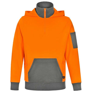 SW78_WS_Unisex-Hi-Vis-¼-Zip-Premium-Fleece-Hoodie_Orange-Ash