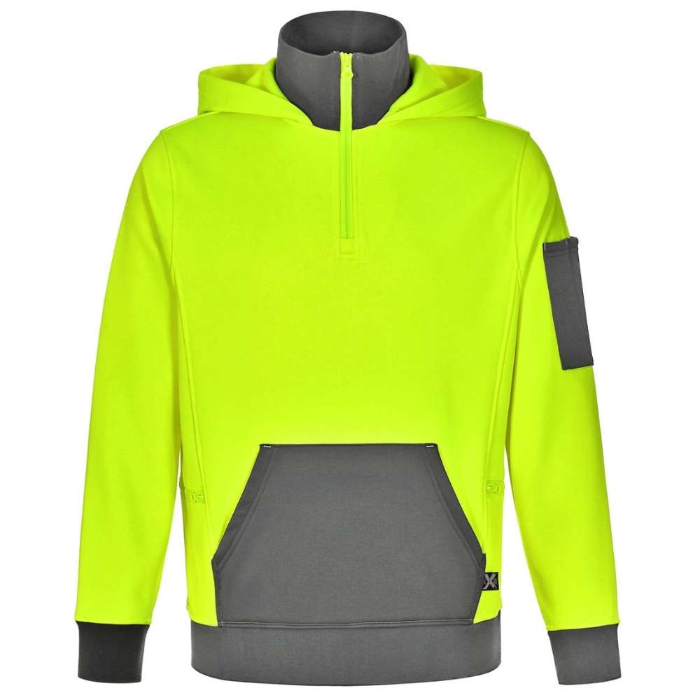 SW78_WS_Unisex-Hi-Vis-¼-Zip-Premium-Fleece-Hoodie_Yellow-Ash