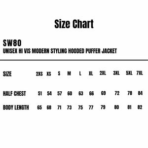 SW80_AS_Unisex-Hi-Vis-Modern-Styling-Hooded-Puffer-Jacket_Size-Chart