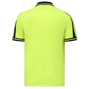 SW89_HI-VIS SUSTAINABLE COOL-BREEZE SAFETY POLO-Yellow-Navy-back