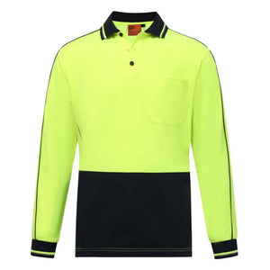 SW90_HI-VIS SUSTAINABLE COOL-BREEZE SAFETY POLO_Yellow Navy