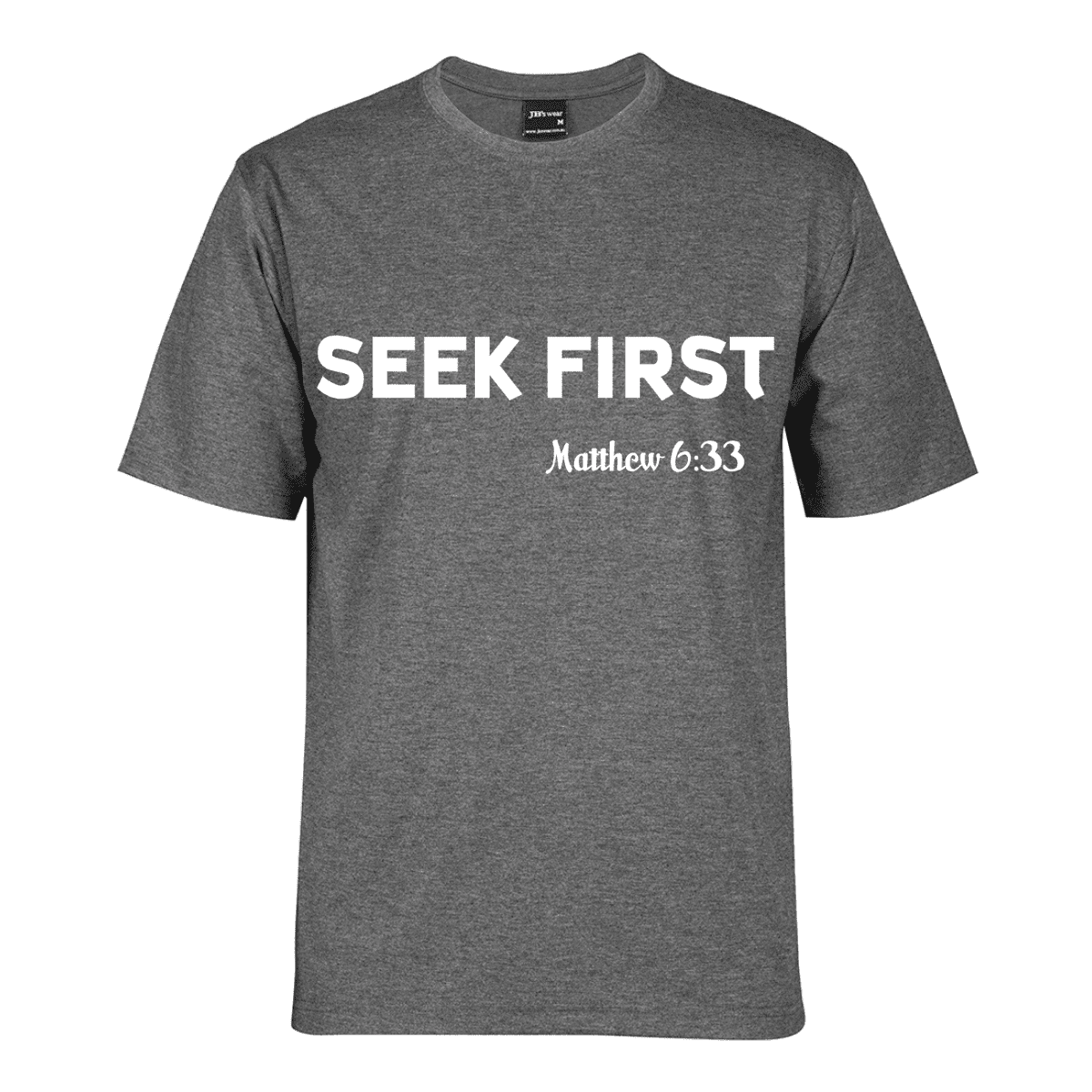 Seek-First_White_Charcoal-Marle-Men-Shirt