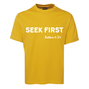 Seek-First_White_Gold-Men-Shirt