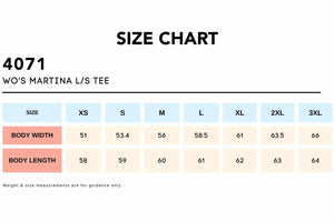 Size Chart_4071-WO'S MARTINA LS TEE