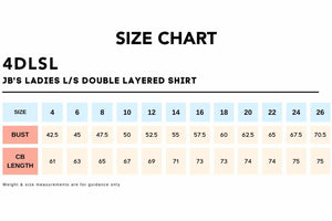 Size Chart_4DLSL -JB'S LADIES LS DOUBLE LAYERED SHIRT