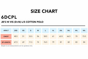 Size Chart_6DCPL JB'S HI VIS (D+N) LS COTTON POLO