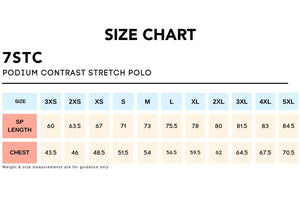 Size Chart_7STC_PODIUM CONTRAST STRETCH POLO