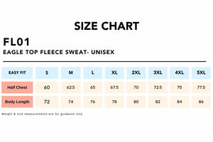 Size-Chart_FL01-EAGLE-TOP-Fleece-Sweat-Unisex