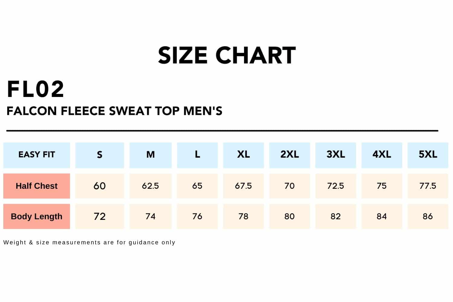 Size-Chart_FL02-FALCON-Fleece-Sweat-Top-Mens