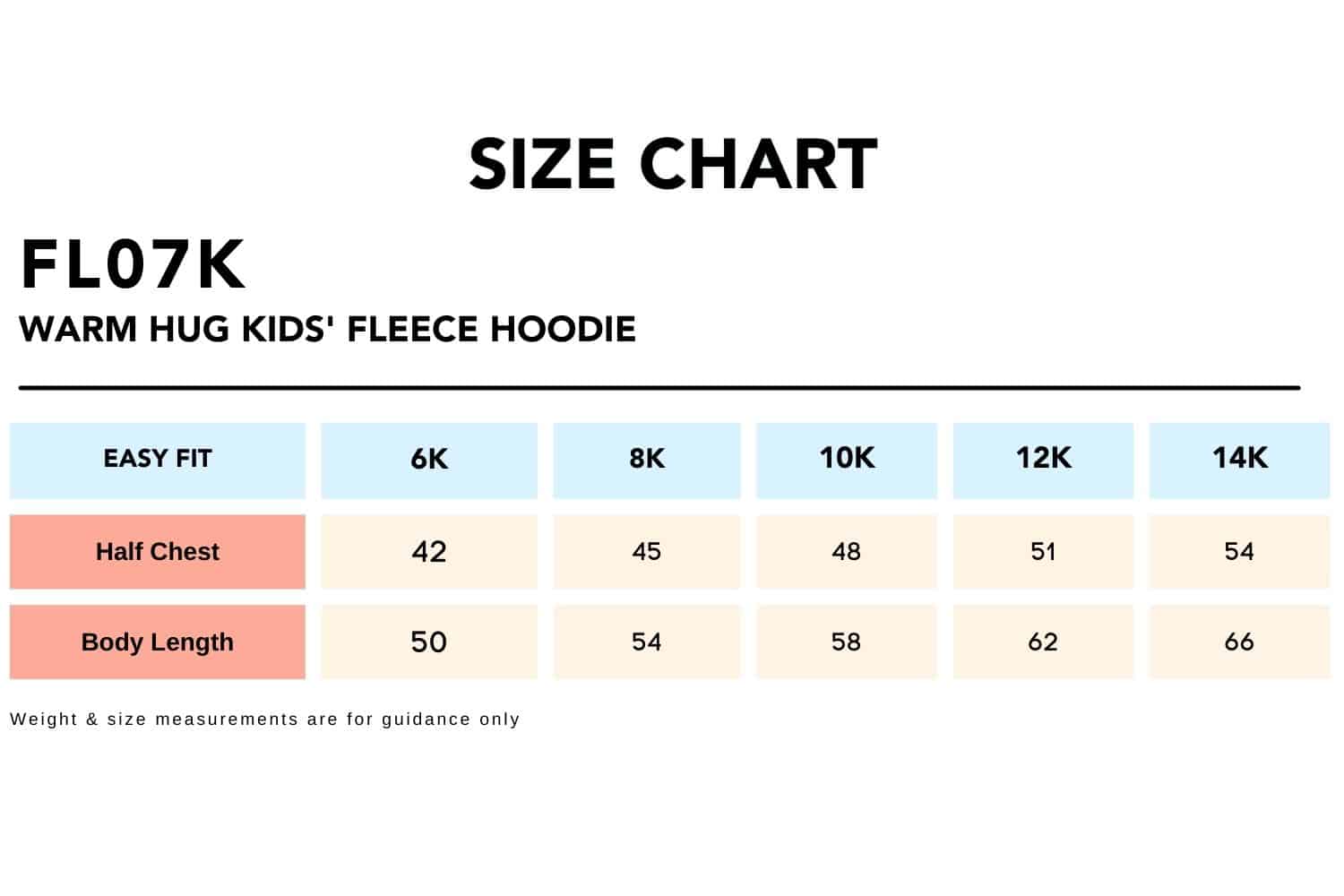 Size-Chart_FL07K-WARM-HUG-Kids-Fleece-Hoodie