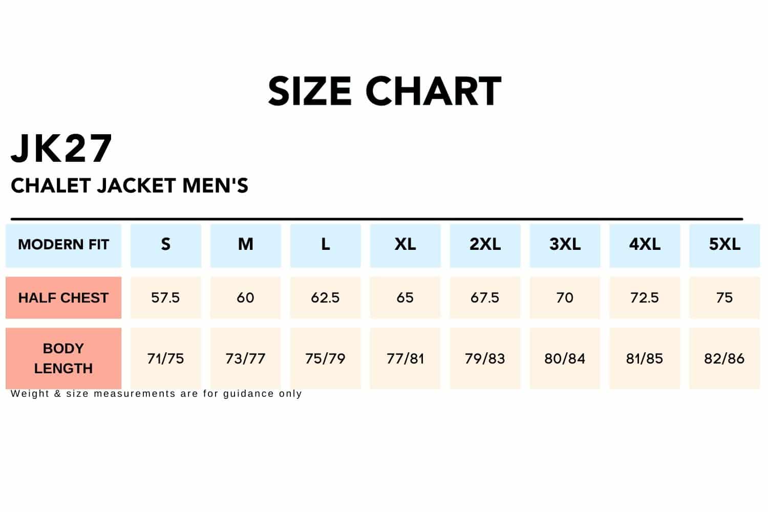 Size-Chart_JK27-CHALET-JACKET-Mens