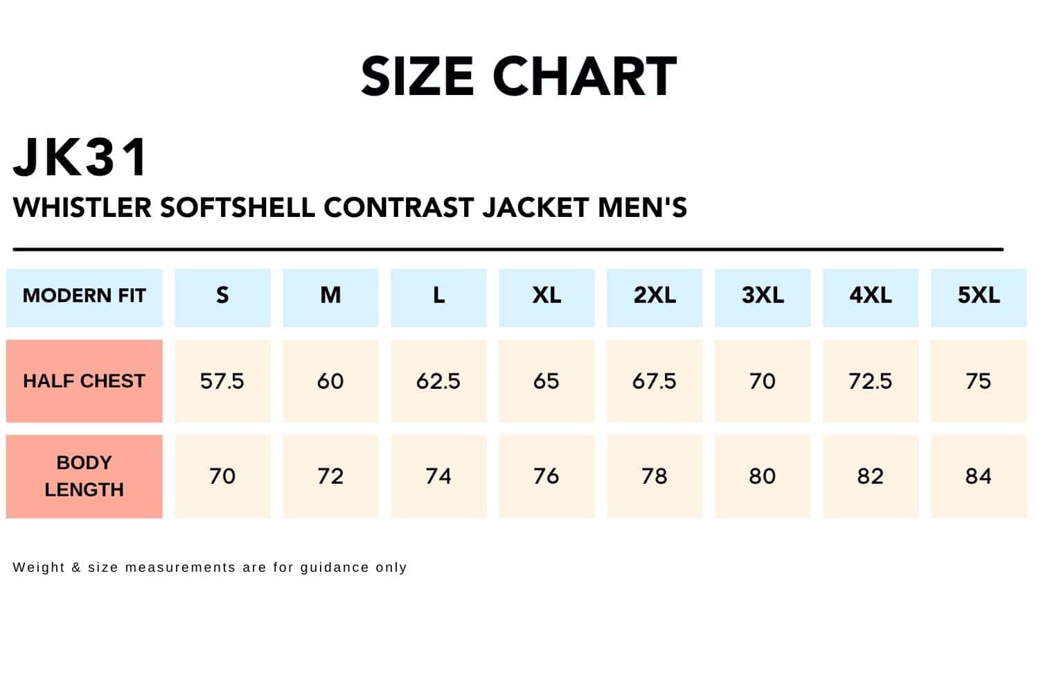 Size-Chart_JK31-WHISTLER-Softshell-Contrast-Jacket-Mens