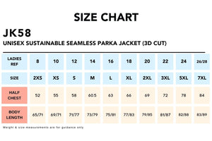 Size-Chart_JK58-UNISEX-SUSTAINABLE-SEAMLESS-PARKA-JACKET-3D-CUT