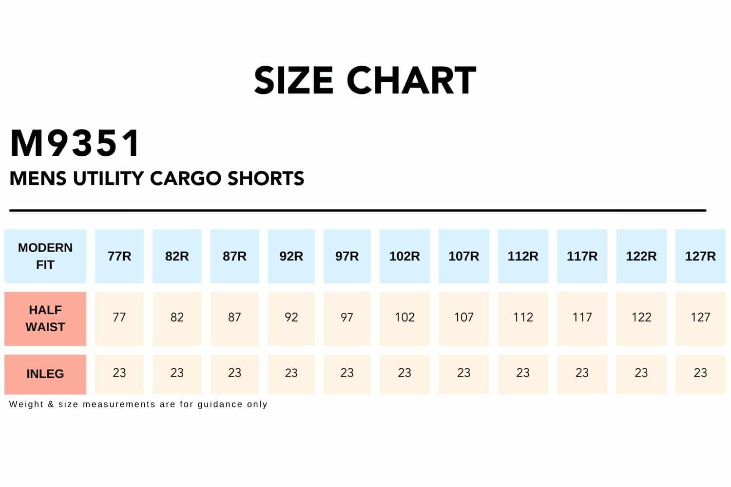 Size-Chart_M9351-MENS-UTILITY-CARGO-SHORTS