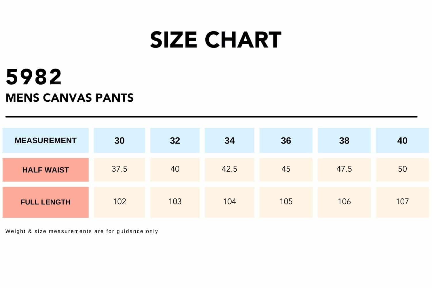 Size-Chart_MENS-CANVAS-PANTS-5982