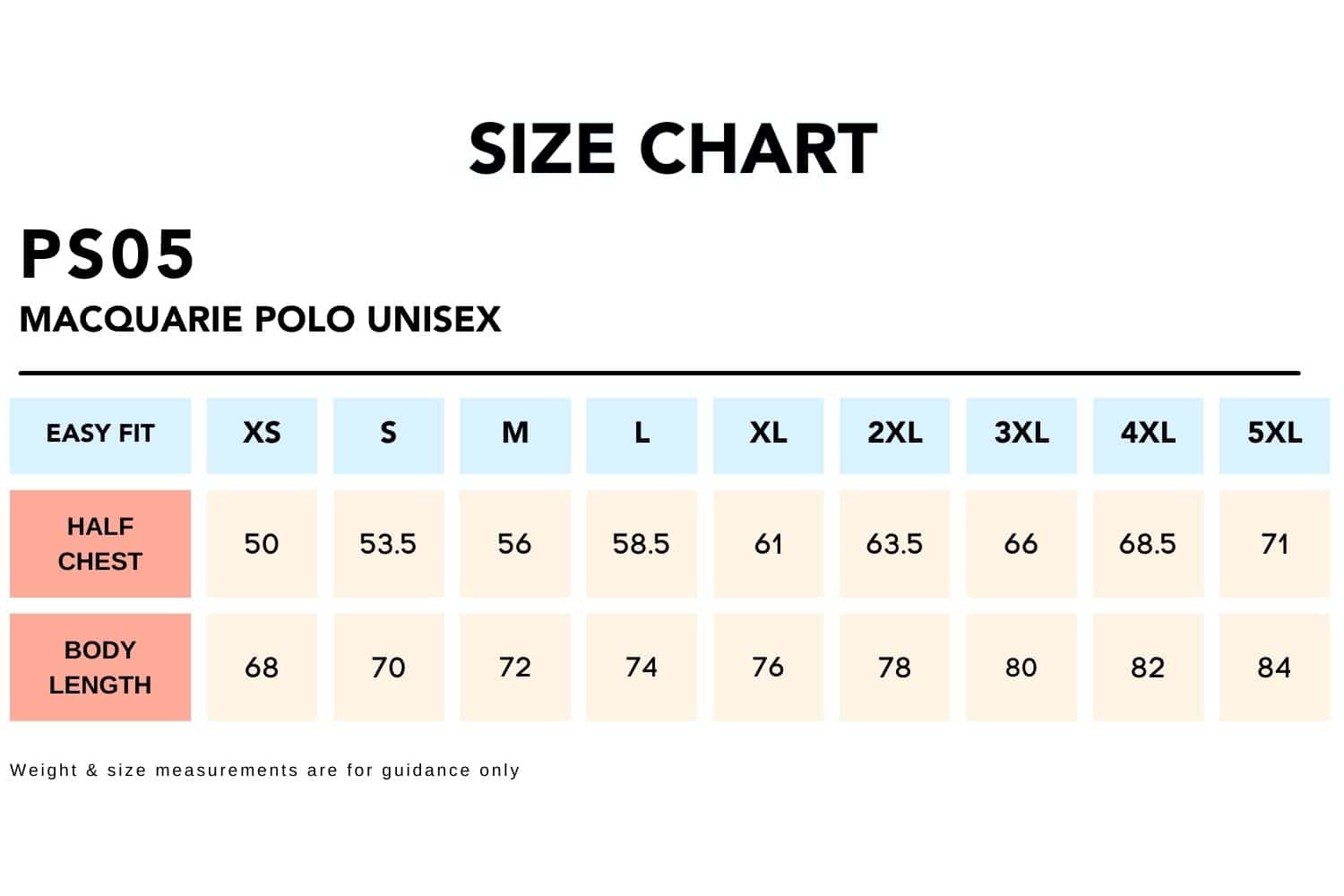 Size-Chart_PS05-MACQUARIE-POLO-Unisex