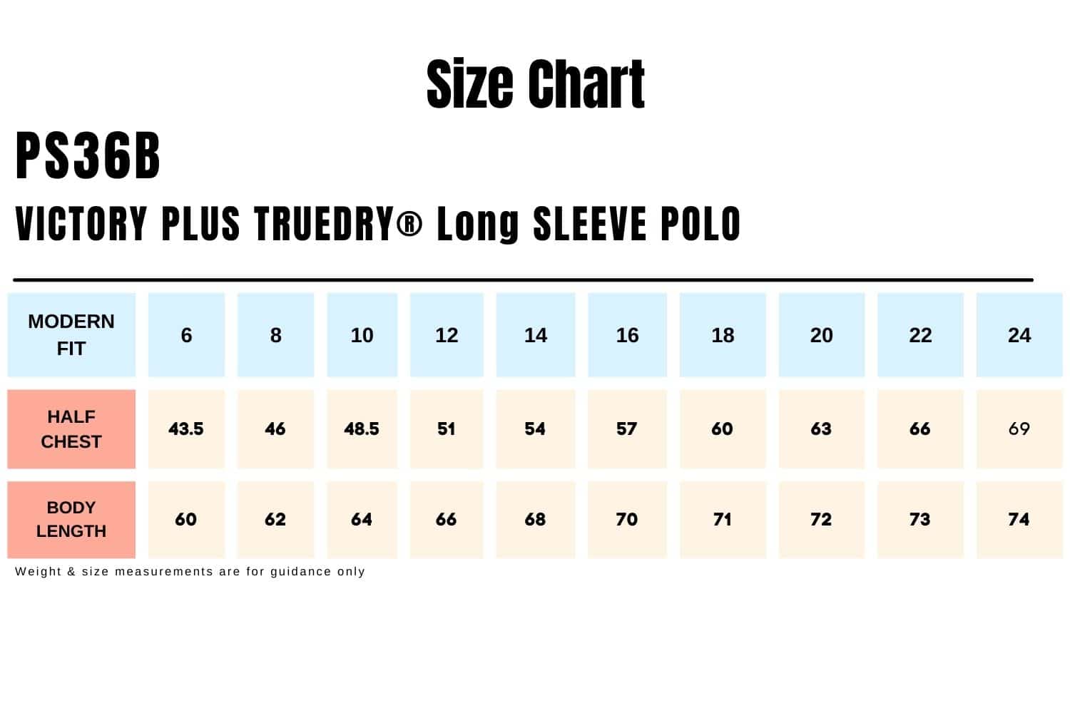 Size-Chart_PS36B-VICTORY-PLUS-TRUEDRY®-Long-SLEEVE-POLO