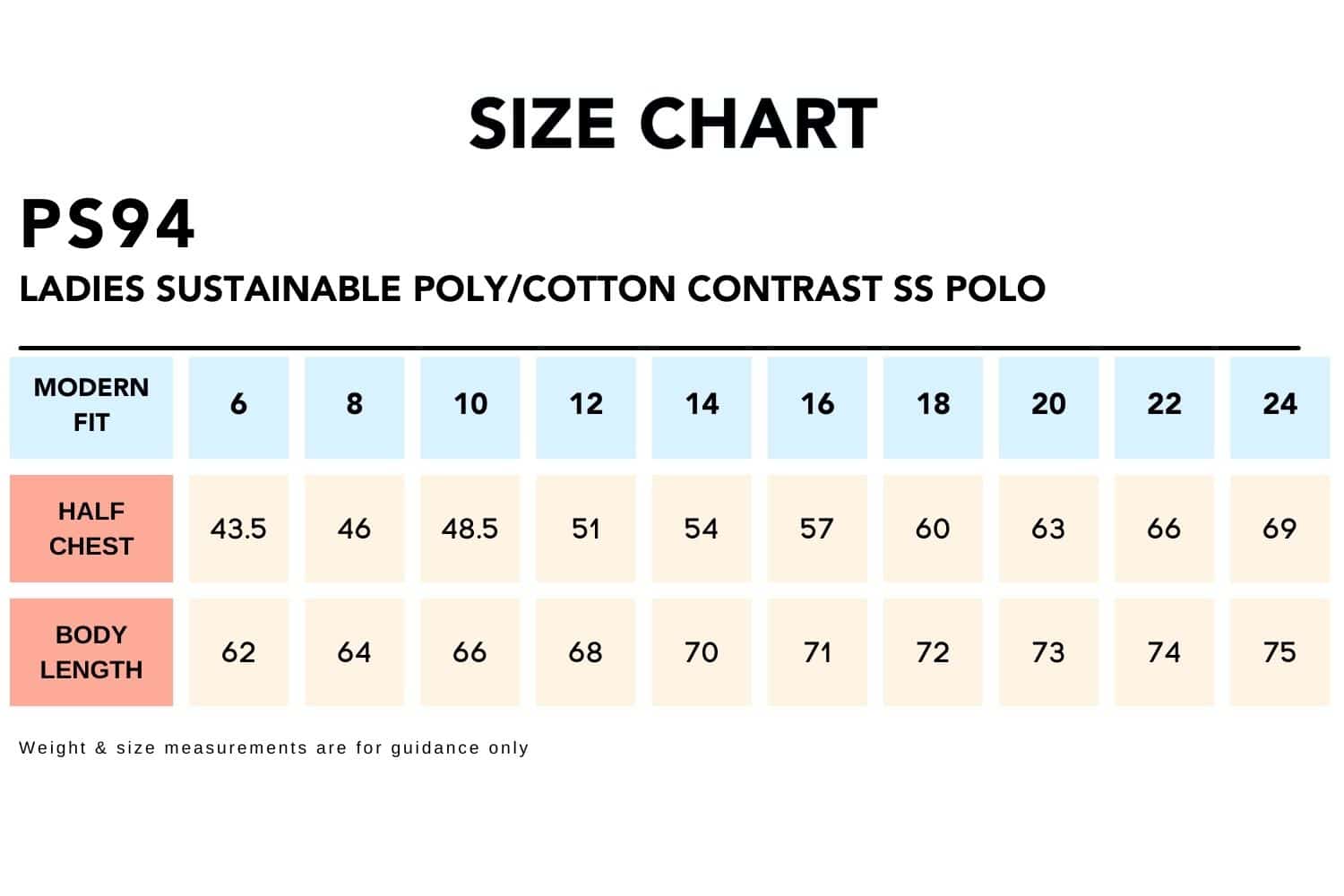 Size-Chart_PS94-LADIES-SUSTAINABLE-POLYCOTTON-CONTRAST-SS-POLO