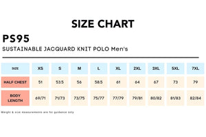 Size Chart_PS95 SUSTAINABLE JACQUARD KNIT POLO Men's