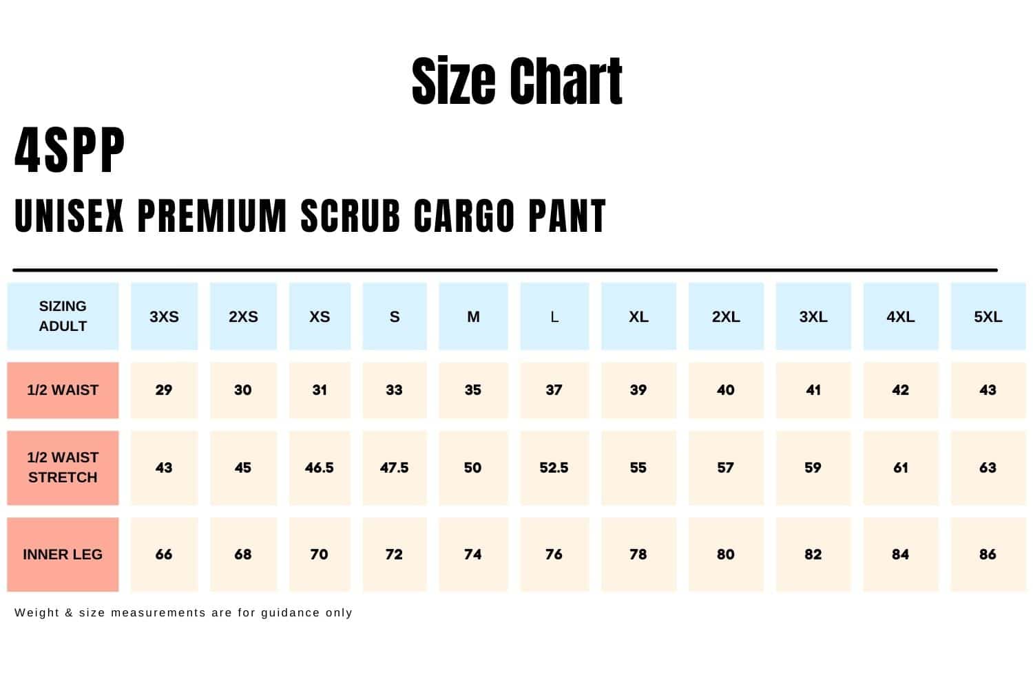 Size-Chart_UNISEX-PREMIUM-SCRUB-CARGO-PANT-4SPP