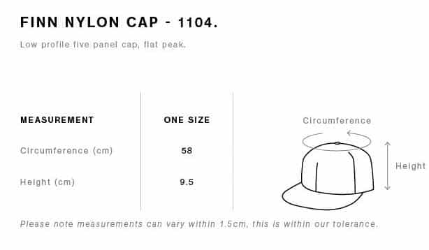 Size Guide_FINN NYLON CAP - 1104