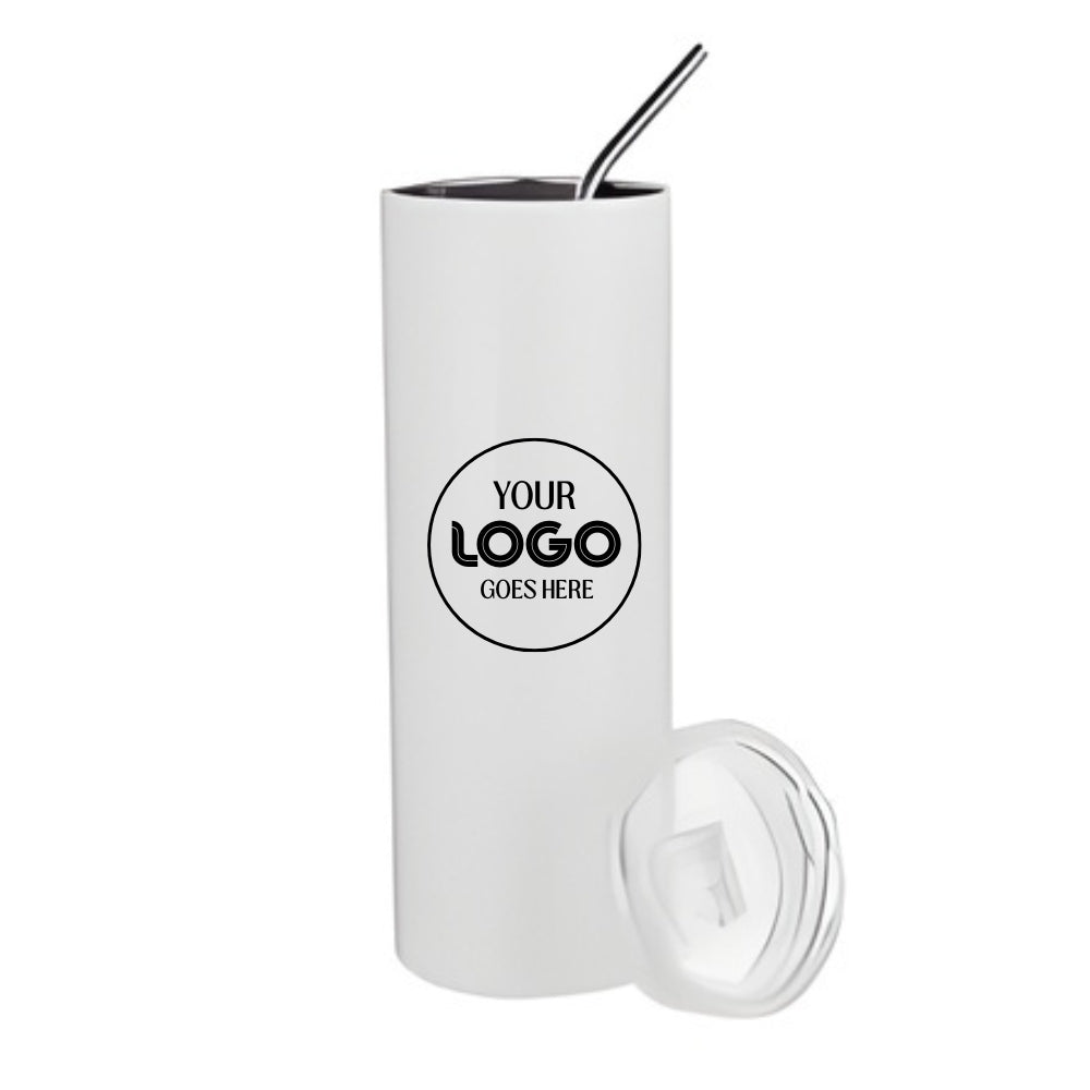 Stainless Steel Skinny Tumbler with Straw and Lid