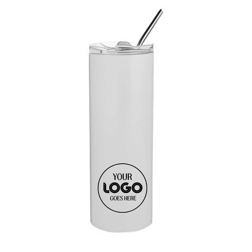 Stainless Steel Skinny Tumbler with Straw and Lid