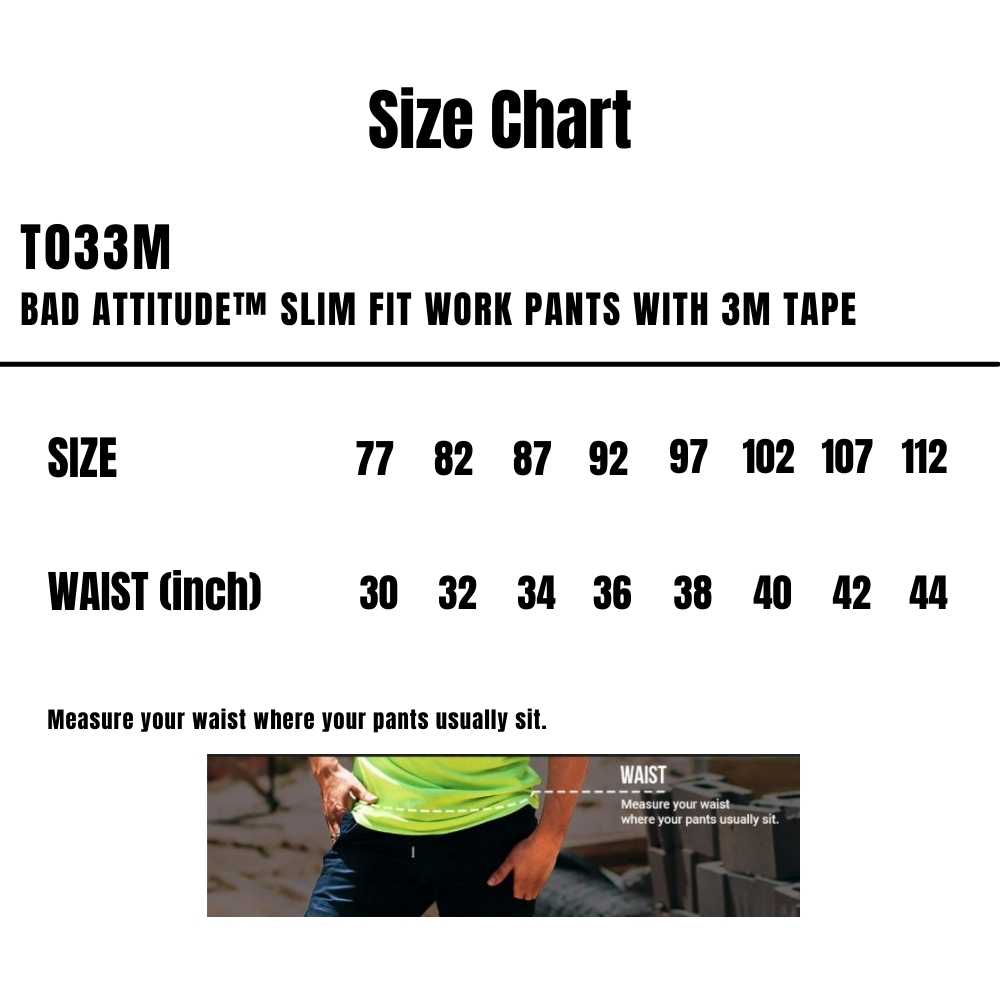T033M_Bad_Attitude-Slim-Fit-White-Night-Work-Pants-With-3M-Tape_Size-Chart