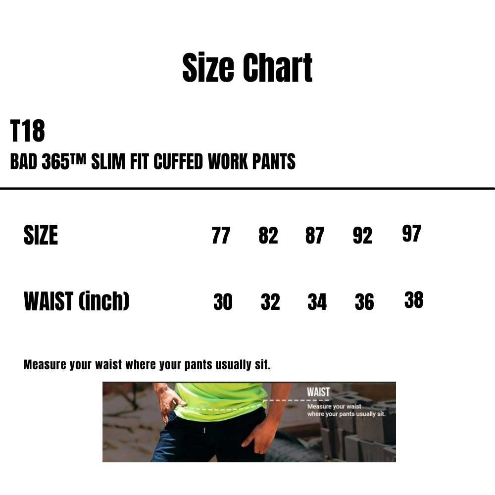 T18_Bad_365-Slim-Fit-Cuffed-Work-Pants_Size-Chart