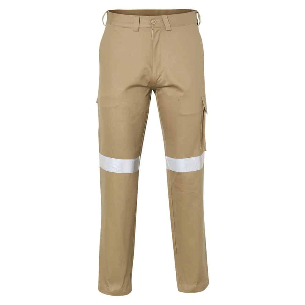WP07HV_PRE-SHRUNK DRILL PANTS WITH BIOMOTION 3M TAPES Regular Size-Khaki