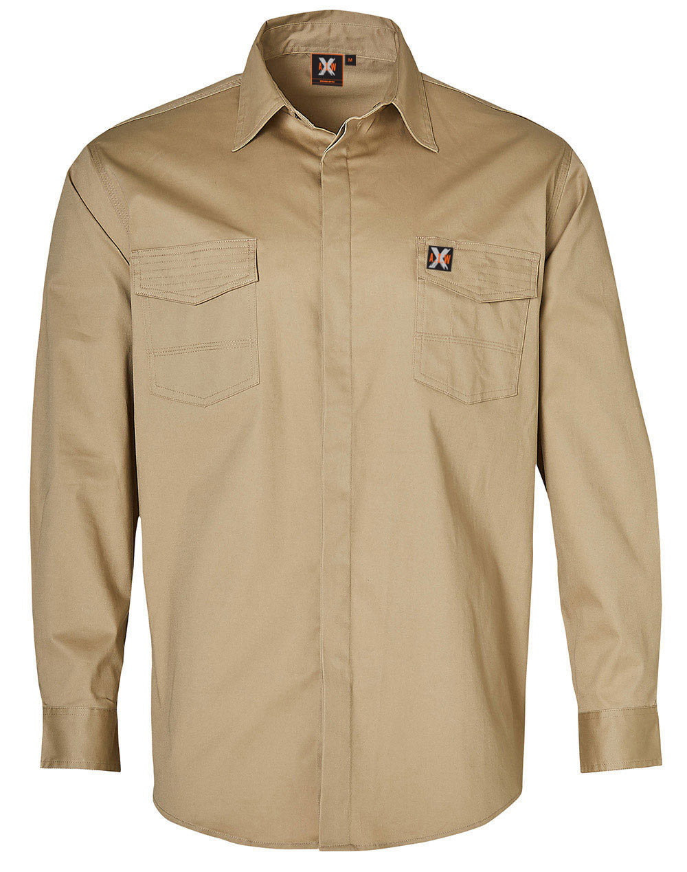 WS Mens Stretch Work Shirt With  2 Front Flap Pockets - WT10
