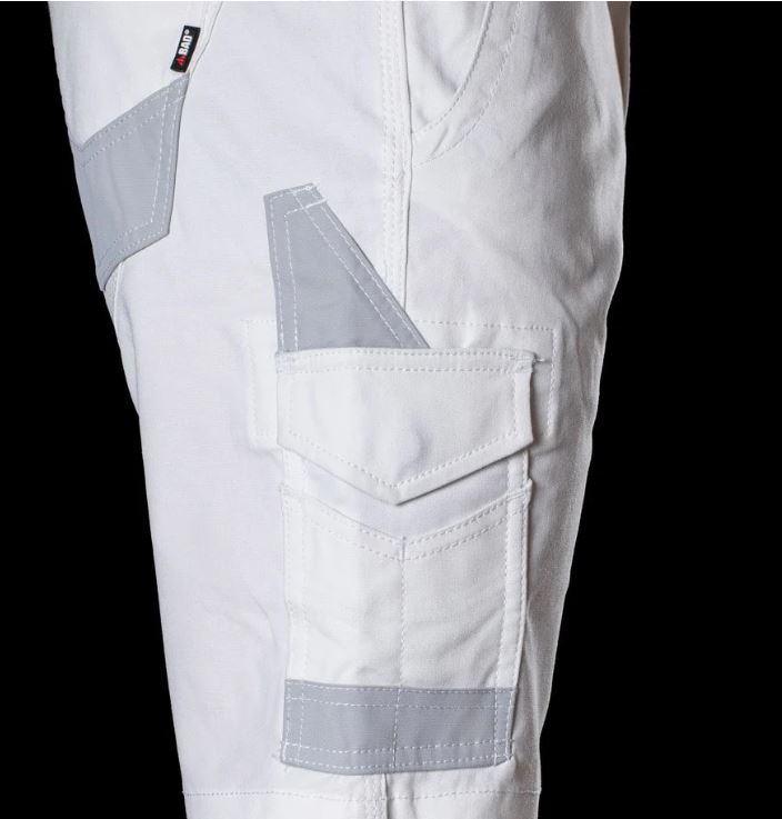 BD Attitude Slim Fit White Painters Work Shorts