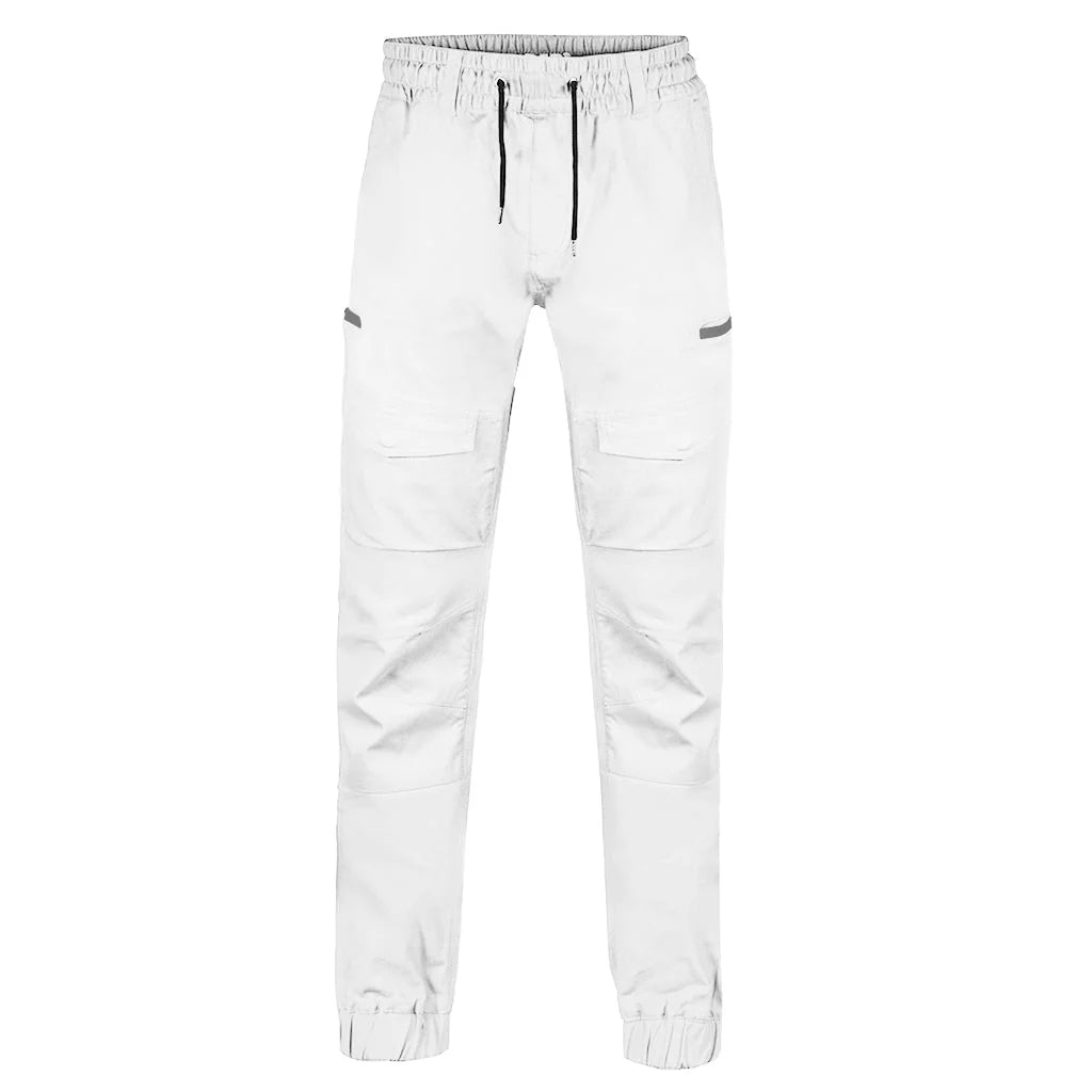 BD Saviour Cuffed Elastic Waist White Painters Work Pants